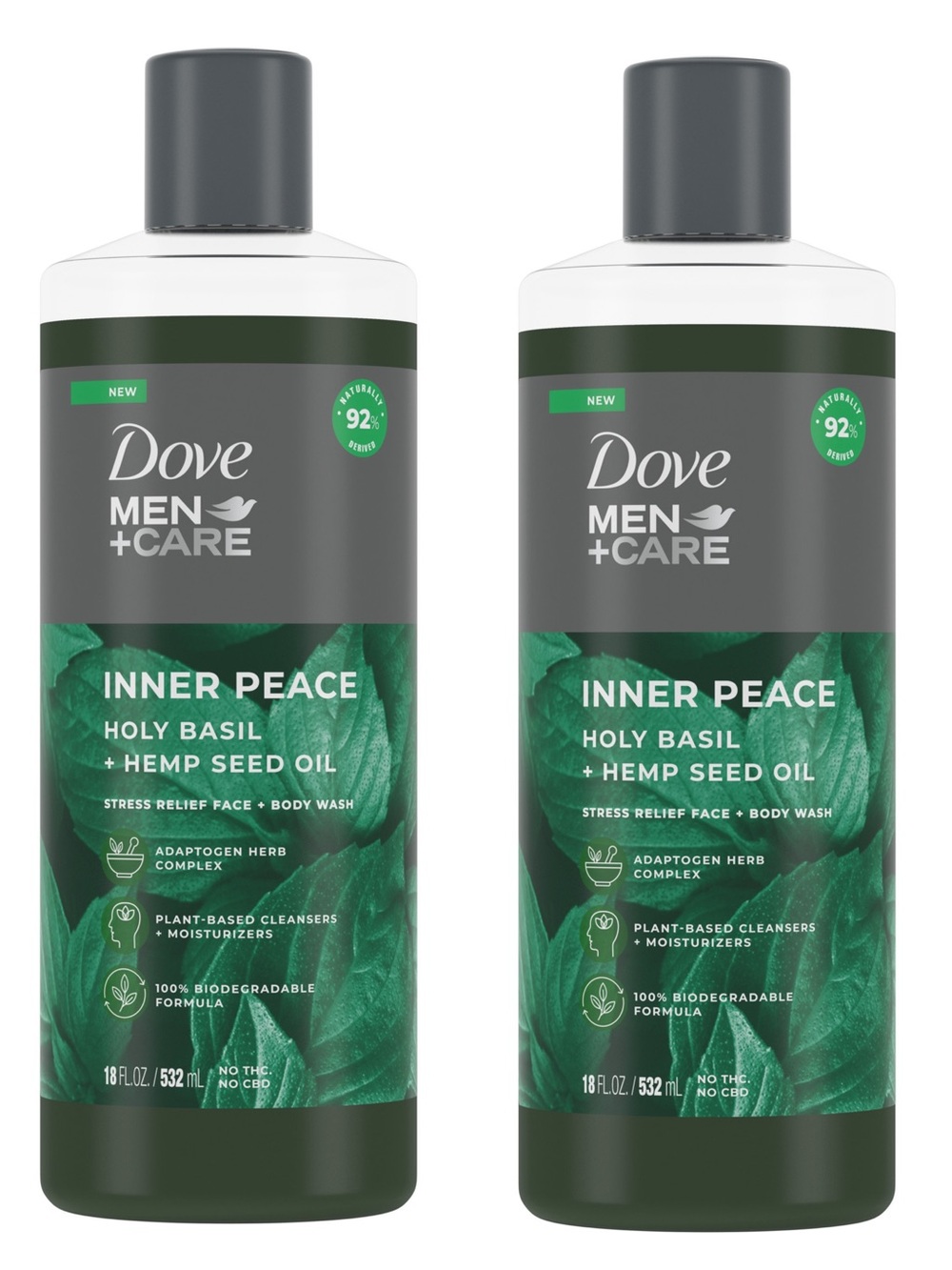 Dove Men + Care Stress Relief Face + Body Wash - Holy Basil + Hemp Seed Oil